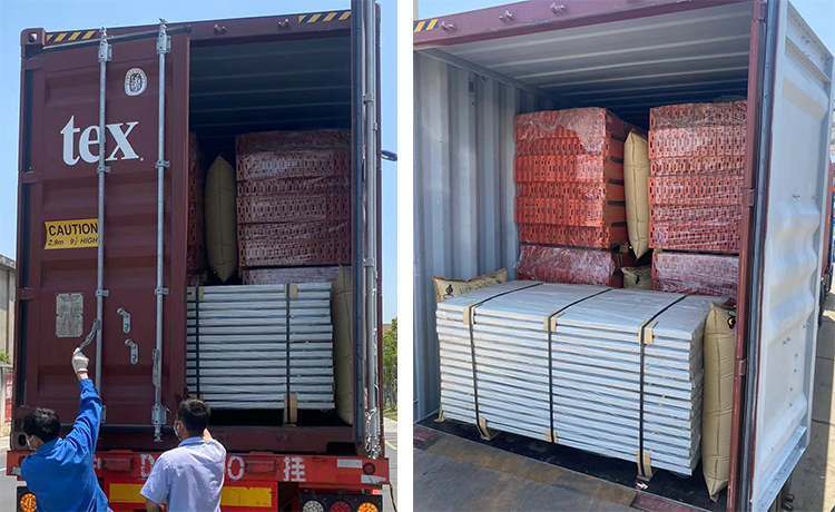 carga de contenedores de estanterías de paletas